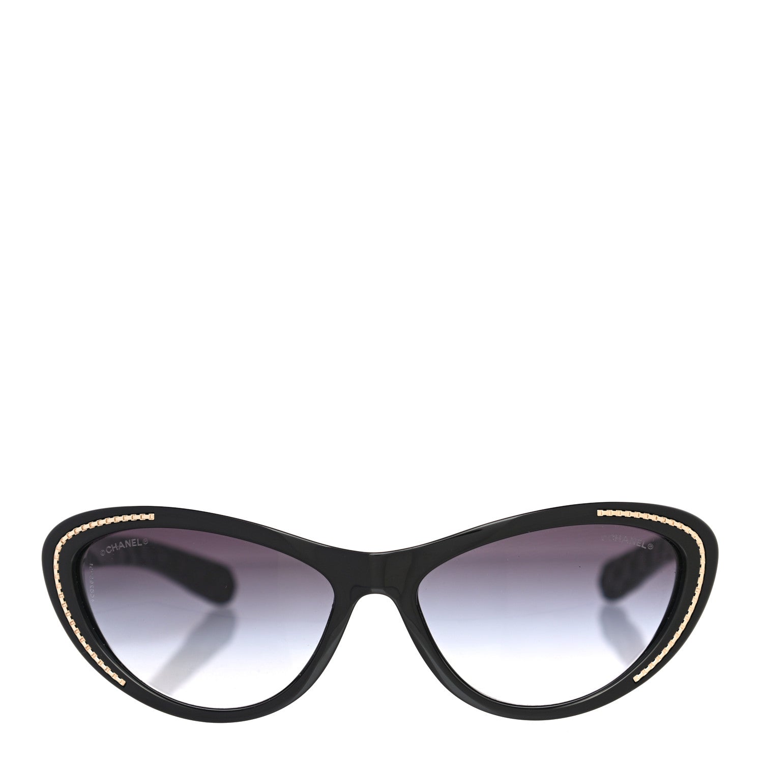 Chanel Cat Eye Chain Sunglasses 6039 Black 2 of 7
