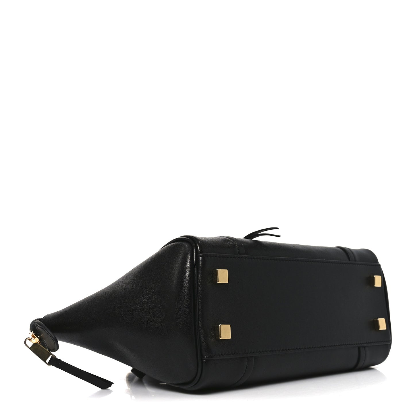 Supple Shiny Lambskin Little New Luggage Black