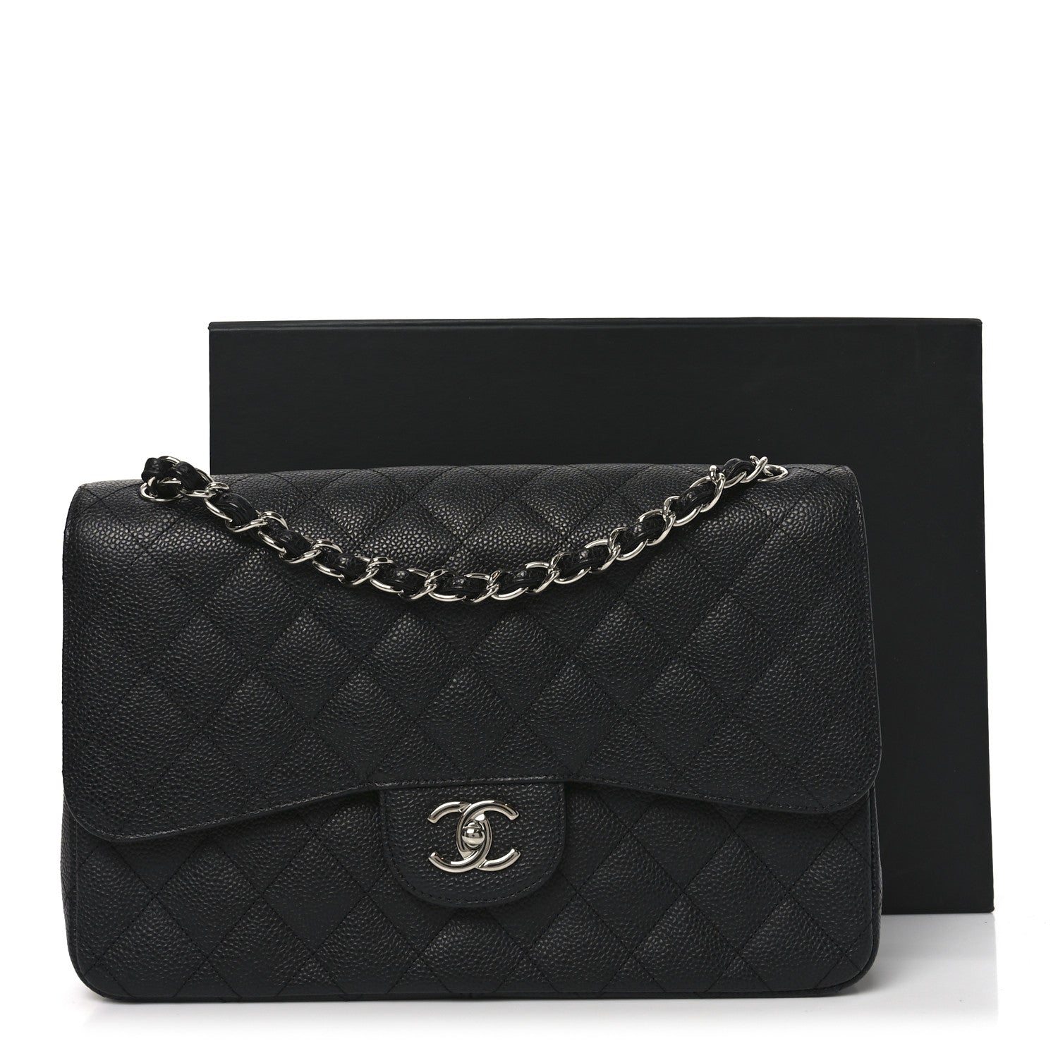 Chanel Caviar Quilted Jumbo Double Flap Black 11 of 11