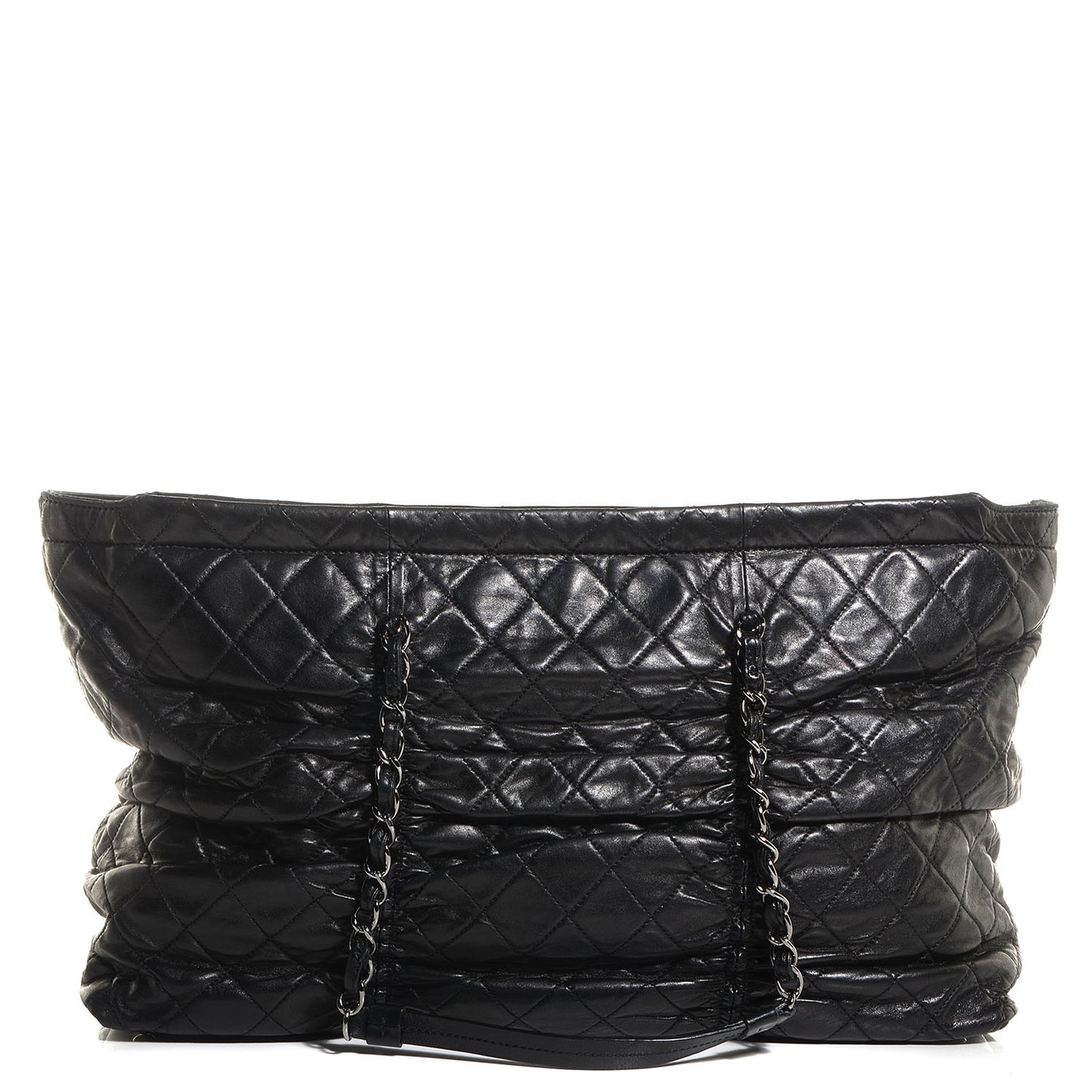 Lambskin Quilted East West Sharpei Tote Black