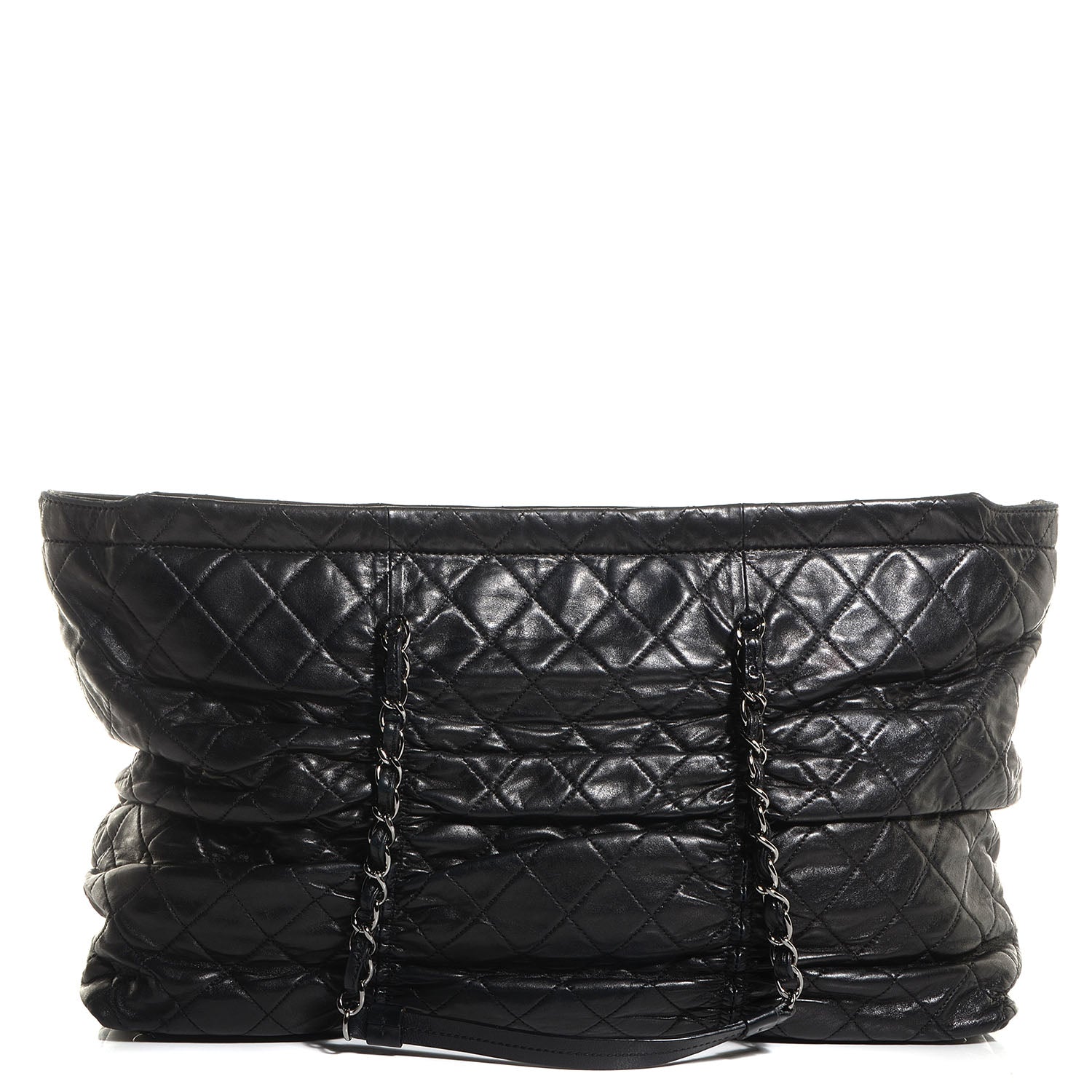 Chanel Lambskin Quilted East West Sharpei Tote Black 1 of 8