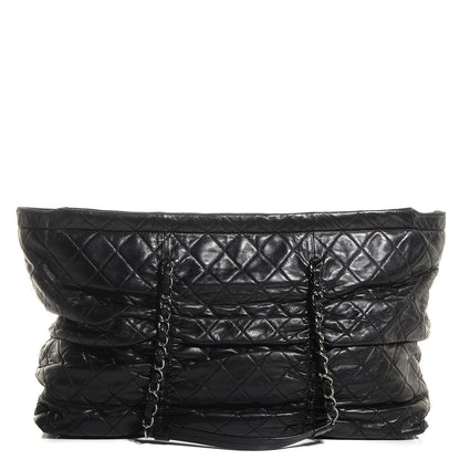 Chanel Lambskin Quilted East West Sharpei Tote Black 1 of 8