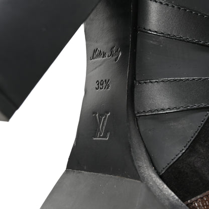 Louis Vuitton Suede Calfskin Monogram Star Trail Ankle Boots 39.5 Black 7 of 8