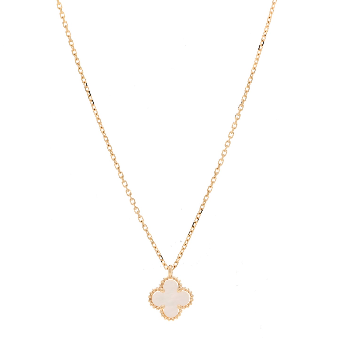 18K Yellow Gold Mother of Pearl Sweet Alhambra Pendant Necklace