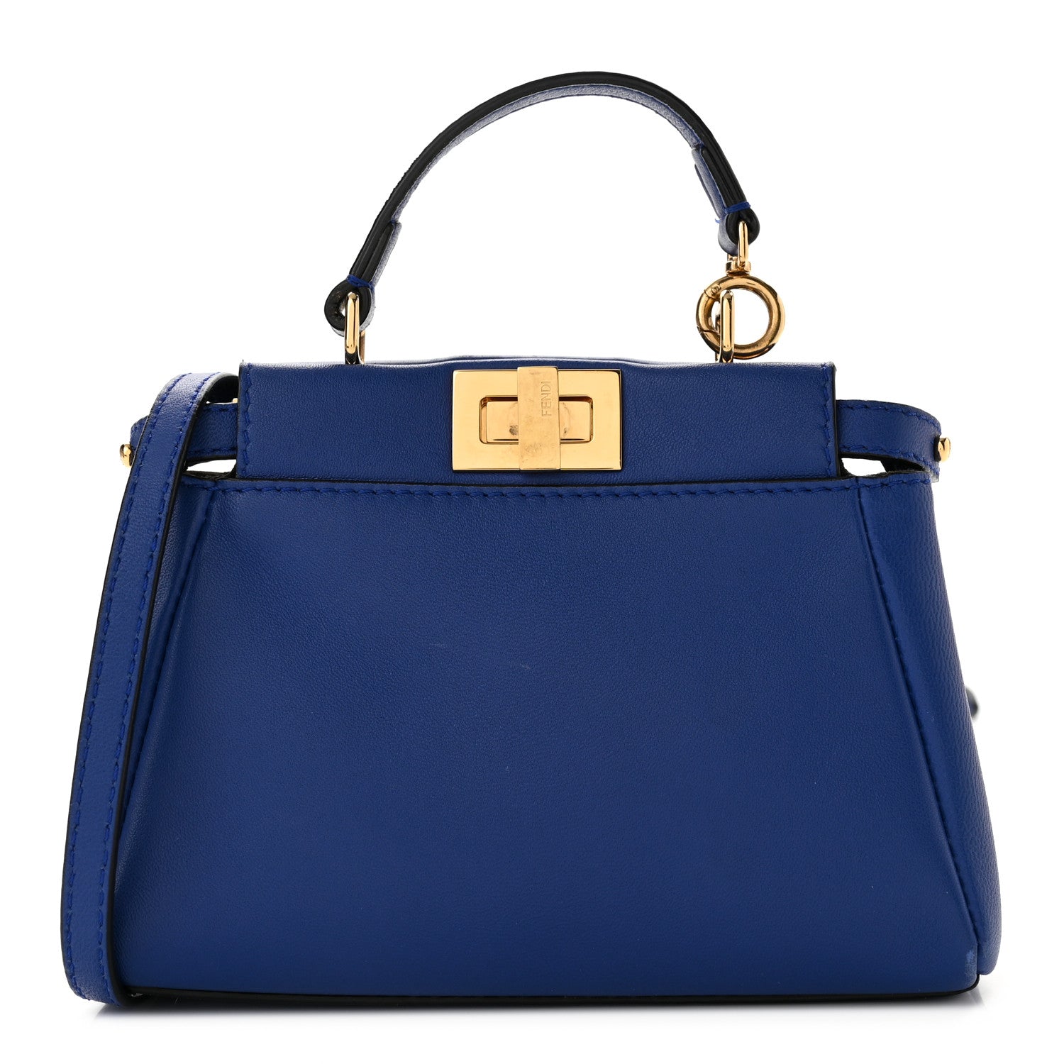 Fendi Shiny Nappa Micro Peekaboo Iconic Satchel Bluette 1 of 9