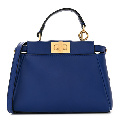 Fendi Shiny Nappa Micro Peekaboo Iconic Satchel Bluette 1 of 9