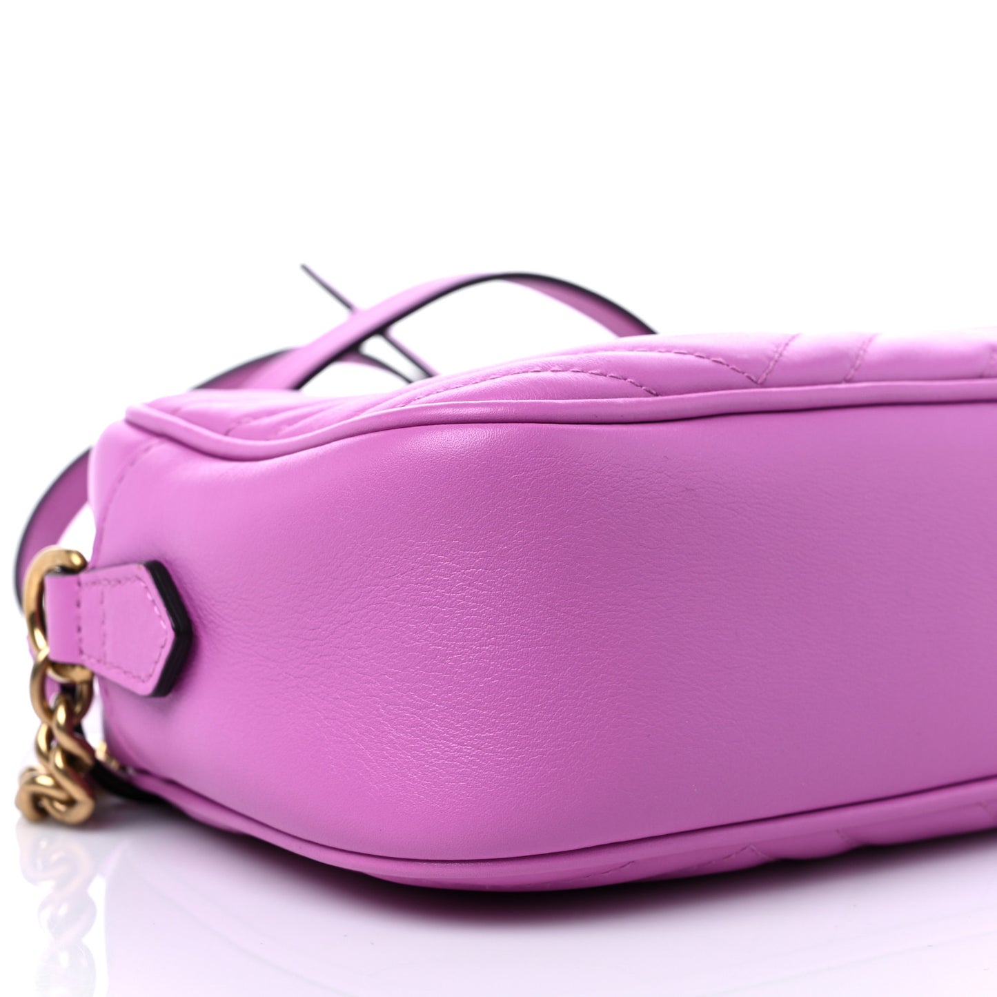 Calfskin Matelasse Small GG Marmont Chain Shoulder Bag Candy Mousse
