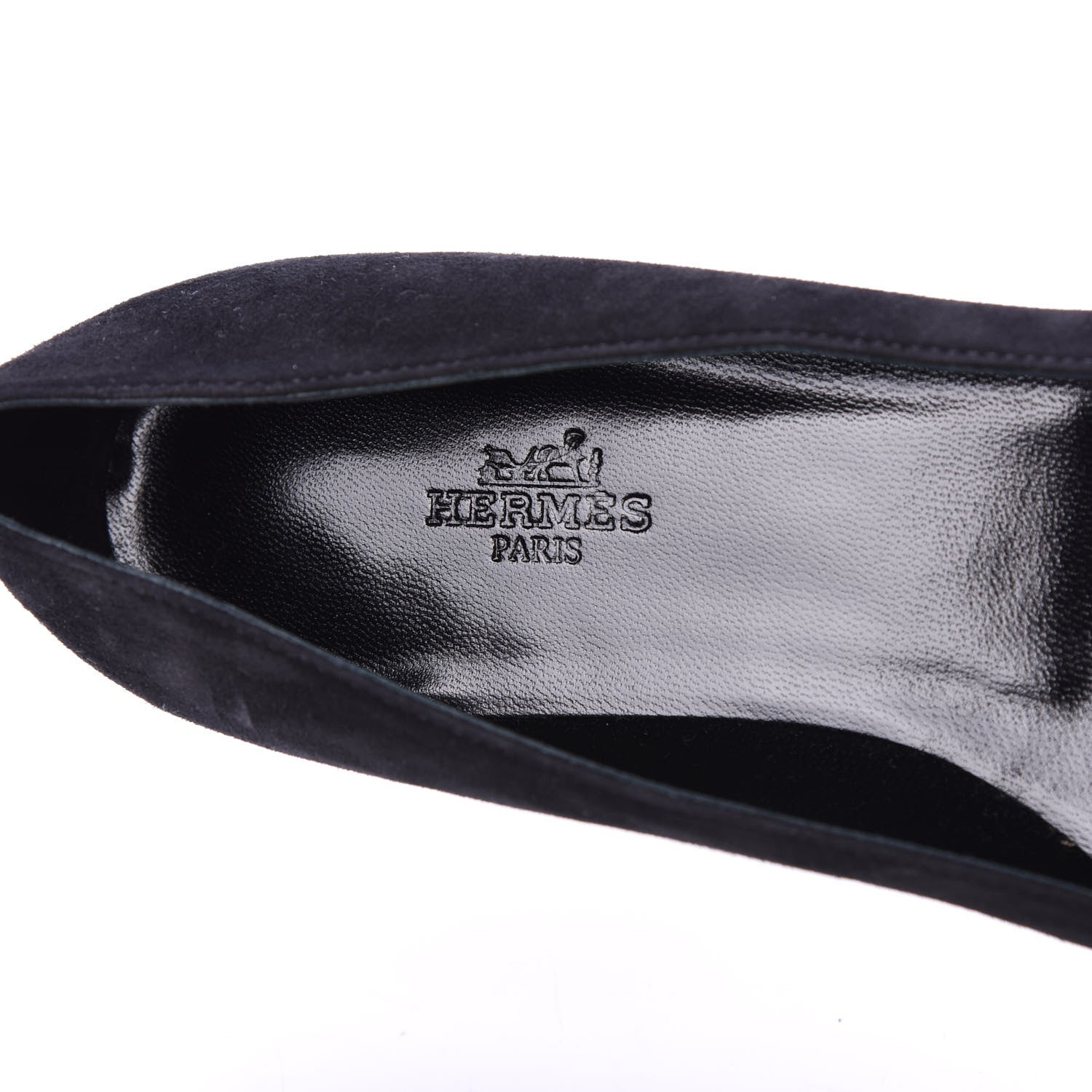 Hermes Suede Goatskin Crystal Powdered Nice Ballerina Flats 36 Black 6 of 7