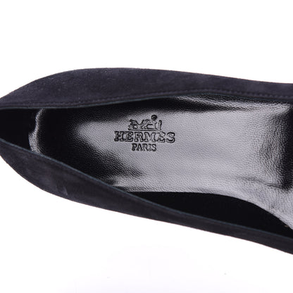 Hermes Suede Goatskin Crystal Powdered Nice Ballerina Flats 36 Black 6 of 7
