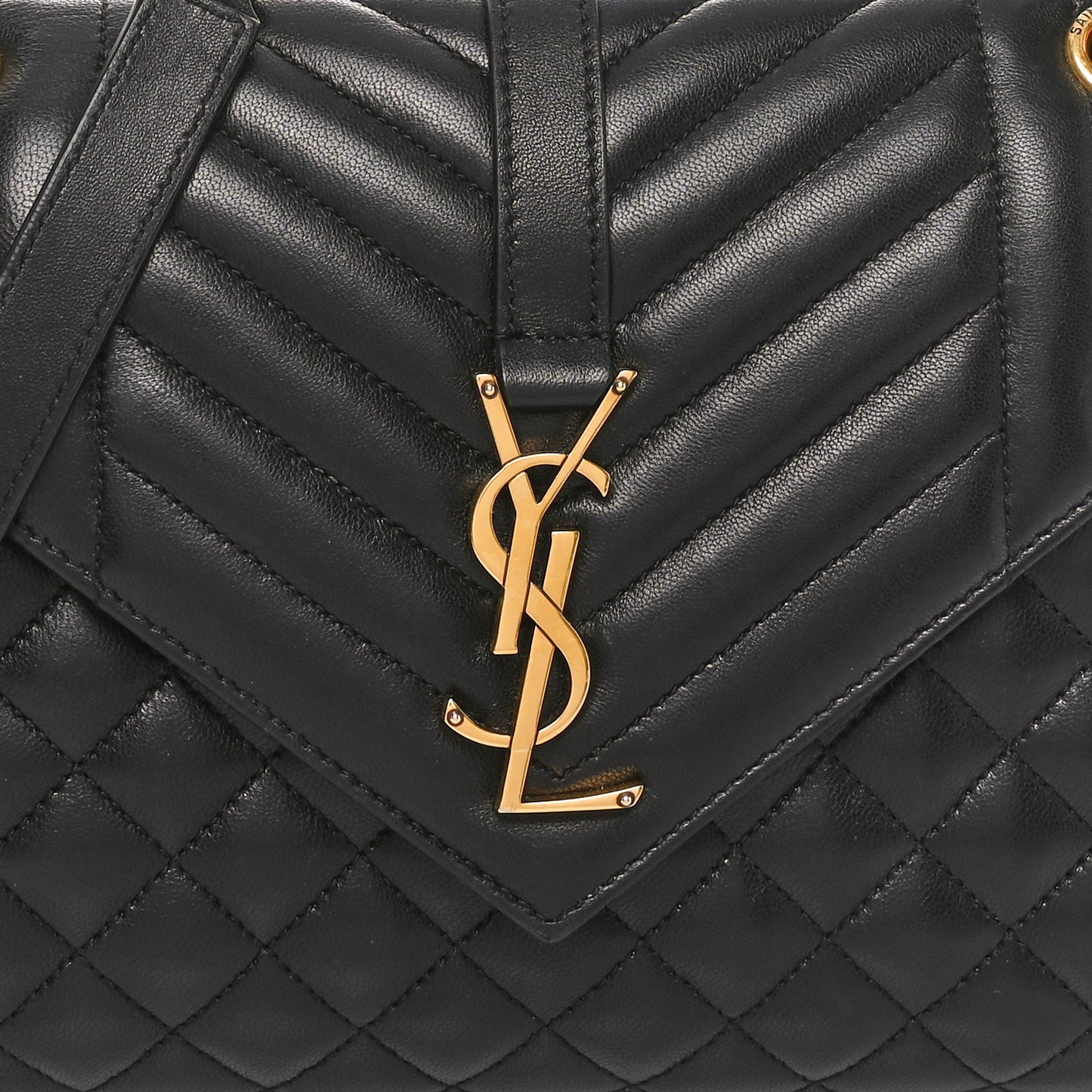 Lambskin Mixed Matelasse Triquilt Medium Monogram Satchel Black