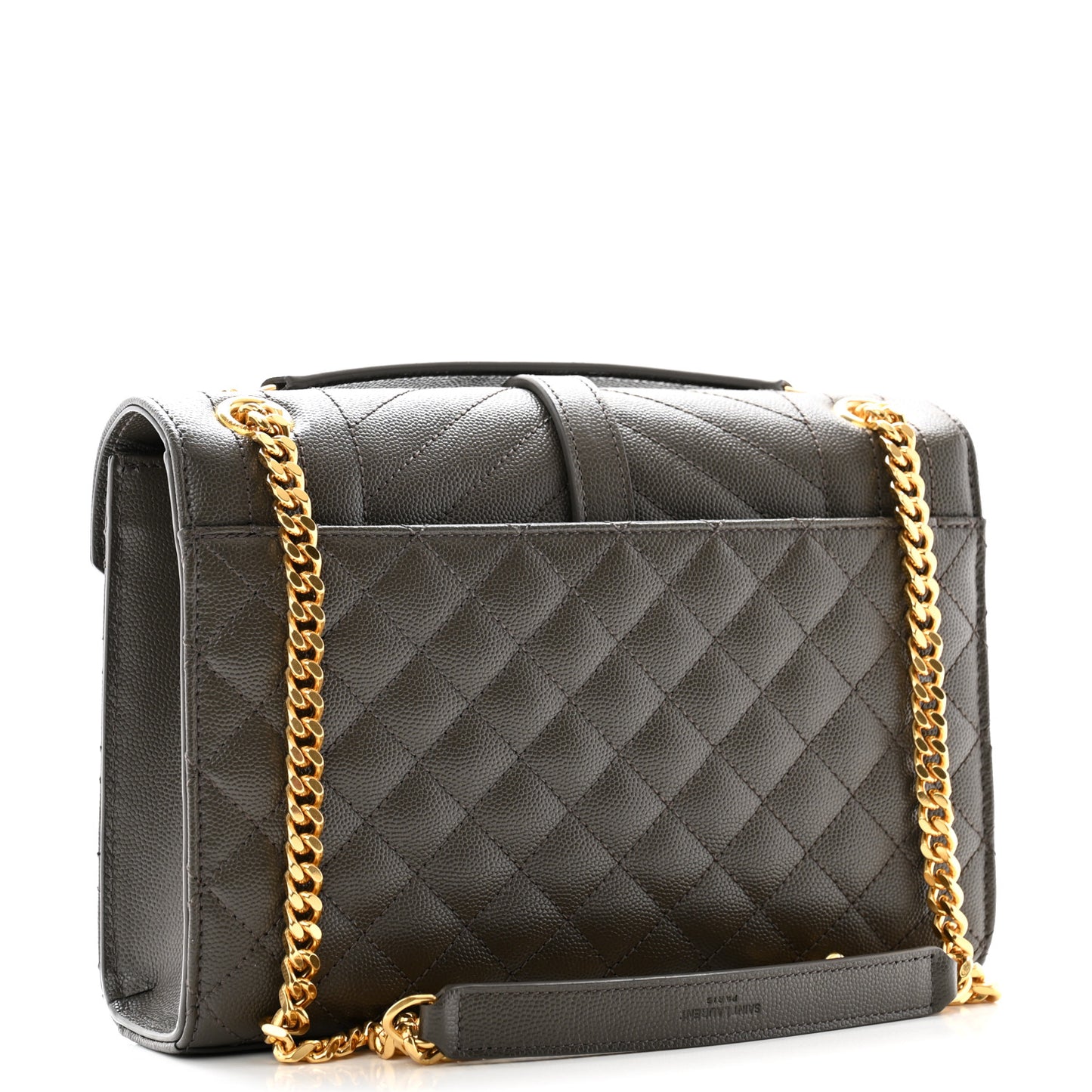 Grain De Poudre Textured Mixed Matelasse Medium Triquilt Monogram Satchel Vert Fonce