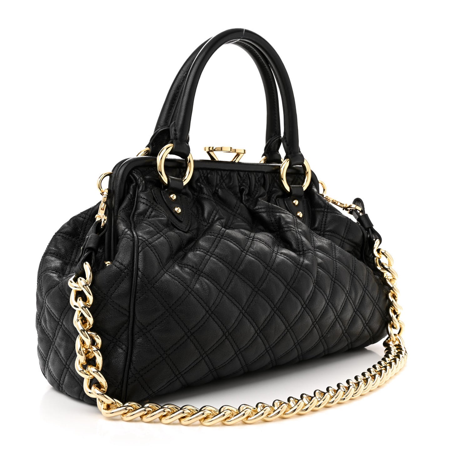 Calfskin Quilted Stam Black