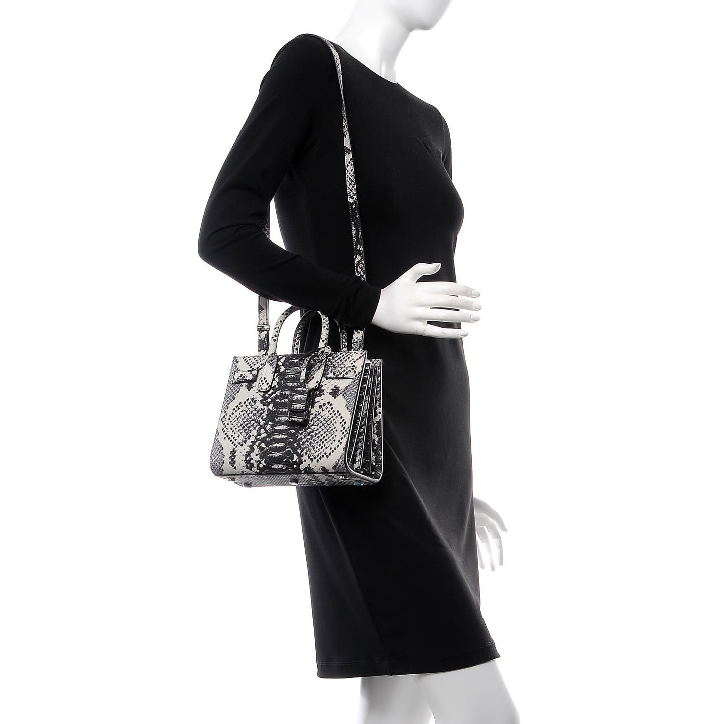 Python Embossed Nano Sac De Jour Black White