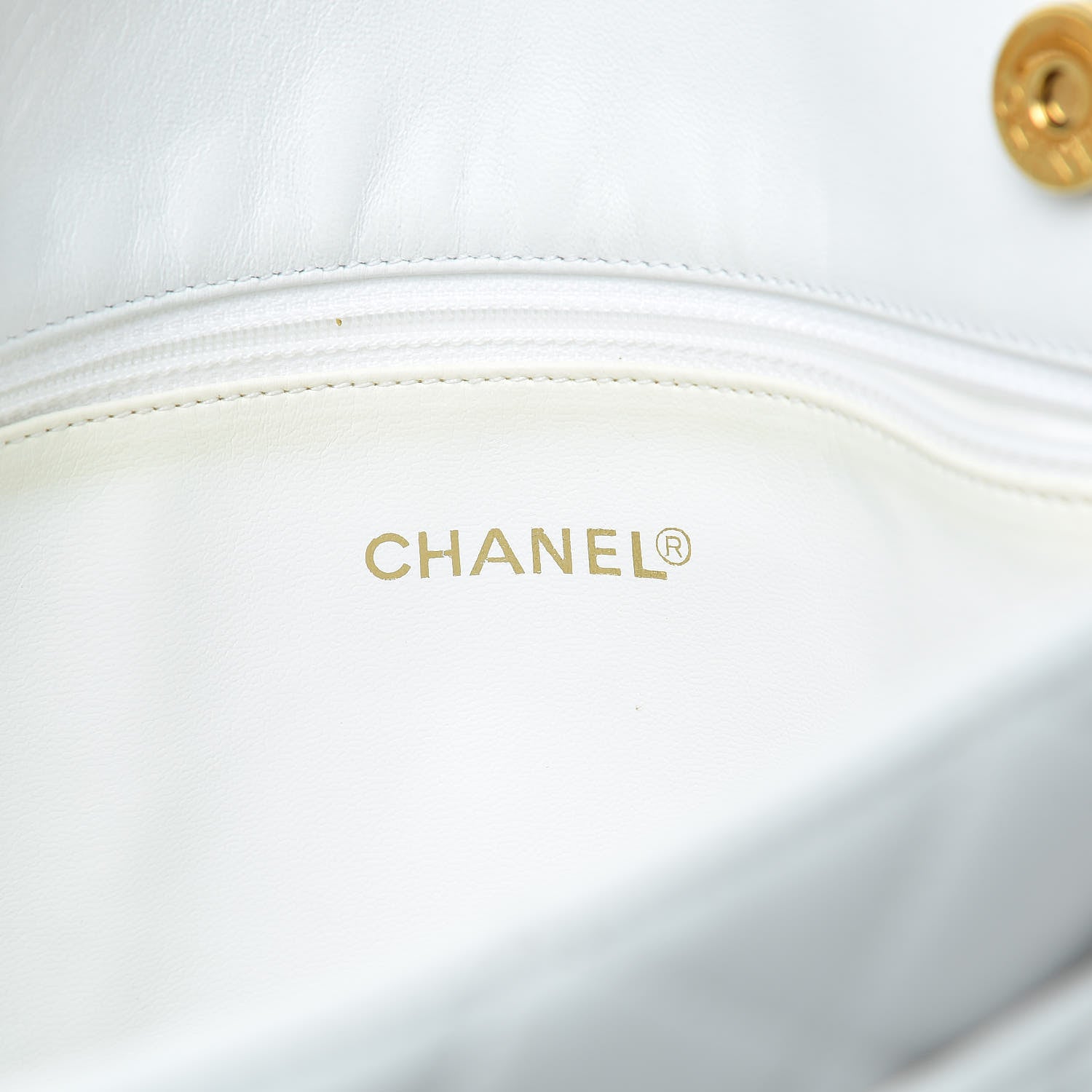 Chanel Lambskin Quilted Shoulder Bag White 6 of 27
