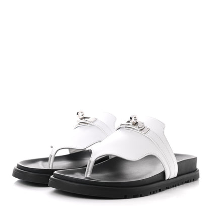Hermes Calfskin Womens Empire Sandals 36 White 3 of 8