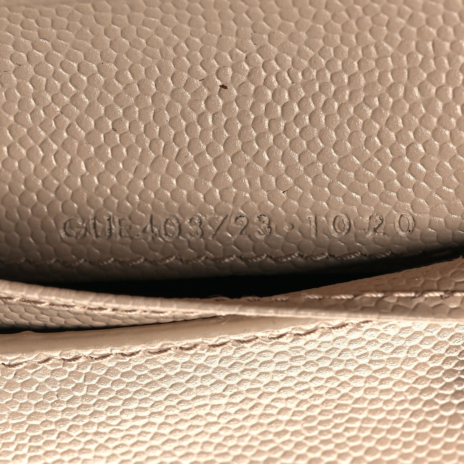 Saint Laurent Grain De Poudre Matelasse Chevron Monogram Compact Zip Around Wallet Dark Beige 8 of 8