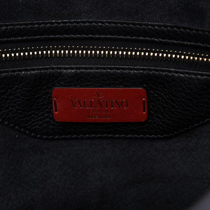Valentino Garavani Grained Calfskin Rockstud Shoulder Tote Black 8 of 10