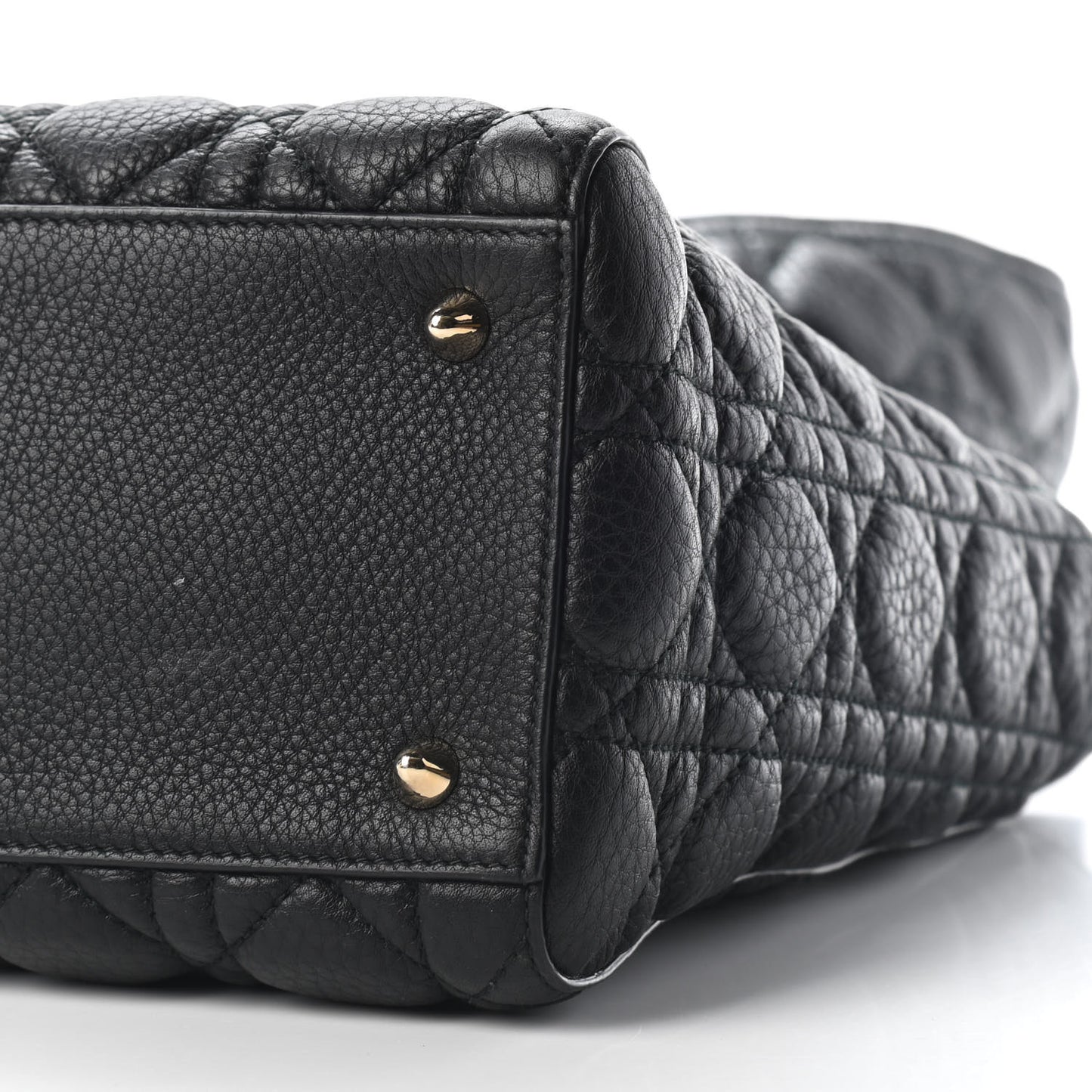 Grained Calfskin Cannage Medium Supple Lady Dior Black