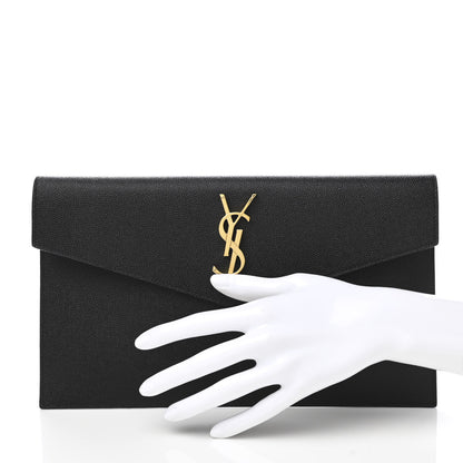 Saint Laurent Grain De Poudre Uptown Pouch Black 2 of 10