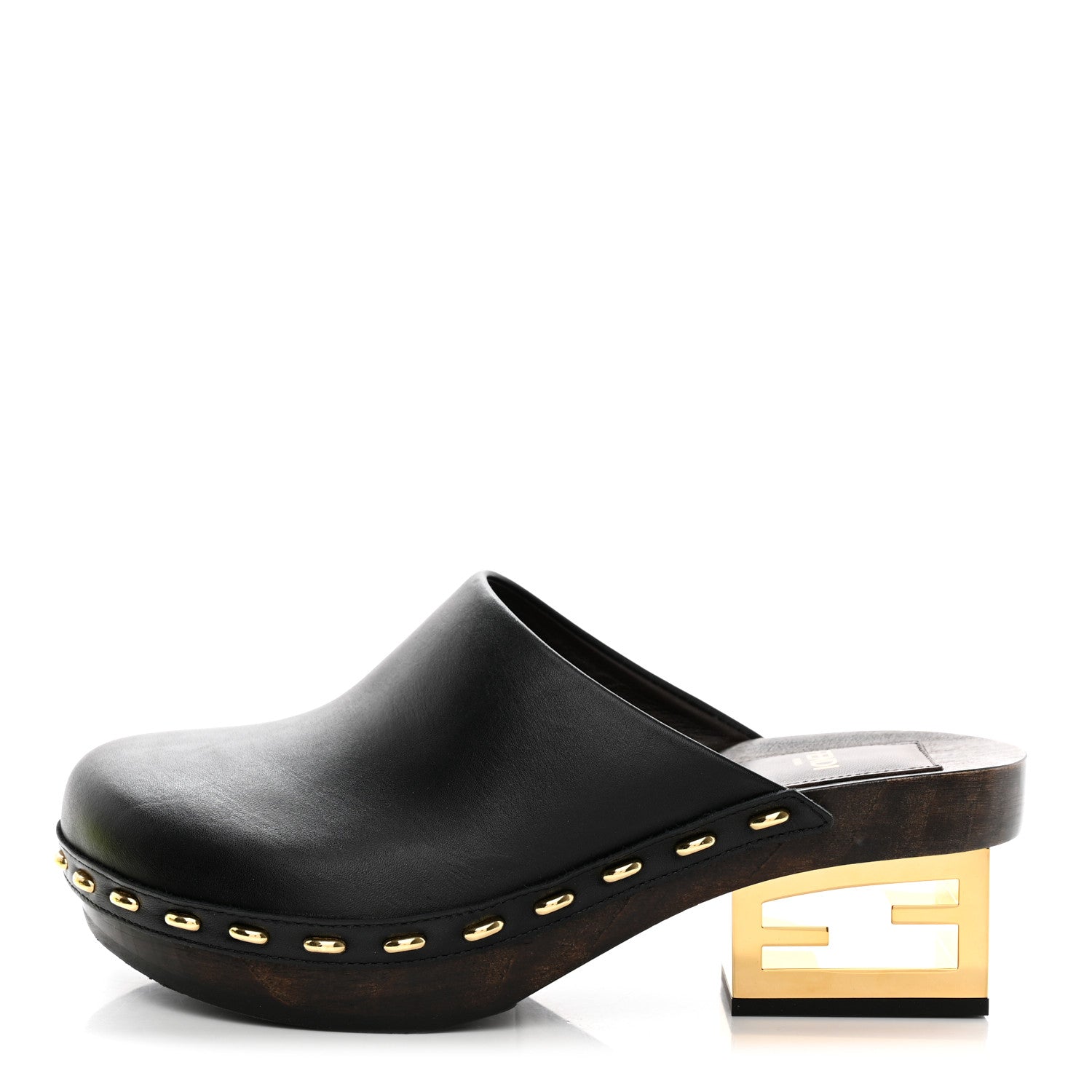Fendi Vitello Baguette 25/60mm Clogs 35 Black 1 of 8