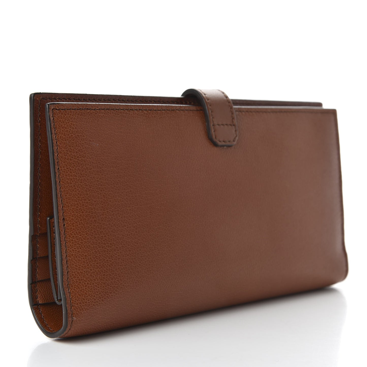 Calfskin GV3 Long Wallet Chestnut