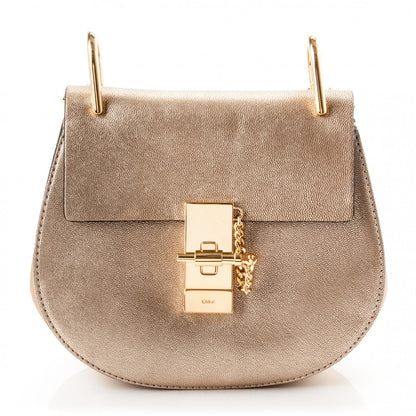Chloe Metallic Goatskin Mini Drew Shoulder Bag Abstract Gold 1 of 7