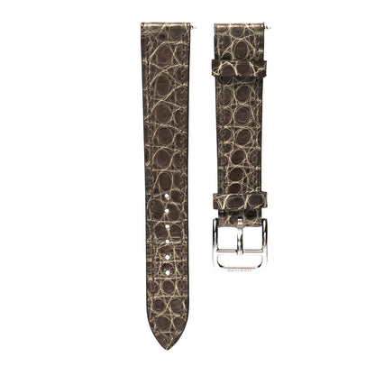 Hermes Shiny Alligator Heure H 21mm Watch Strap Elephant Grey 1 of 4