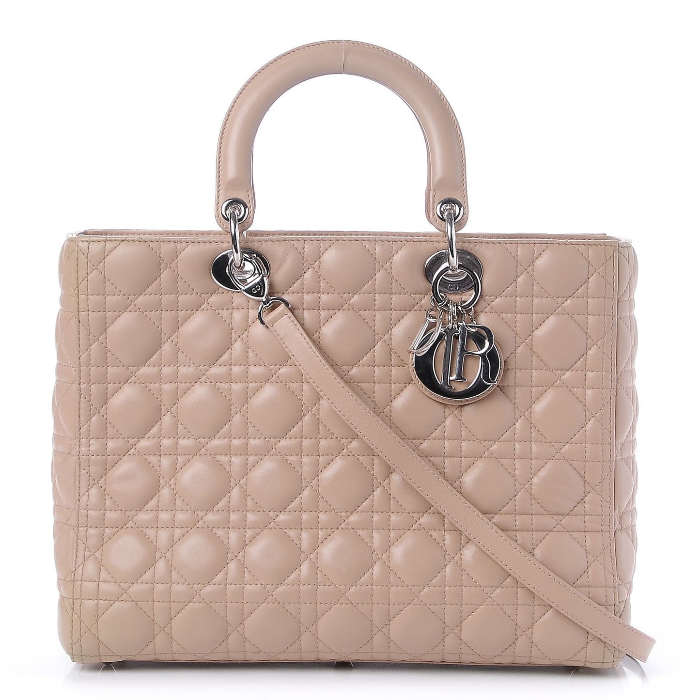 Lambskin Cannage Large Lady Dior Beige