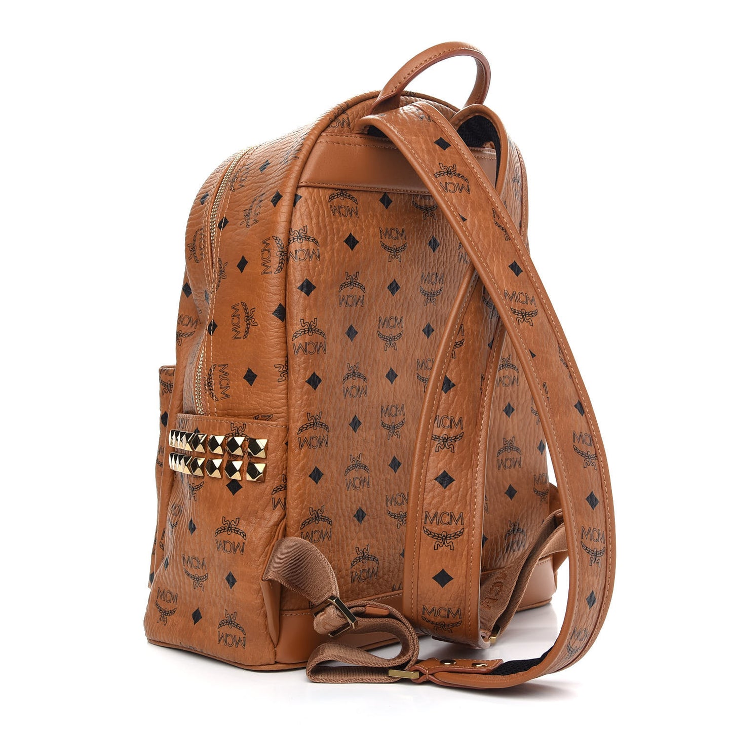 Visetos Medium Side Studs Stark Backpack Cognac