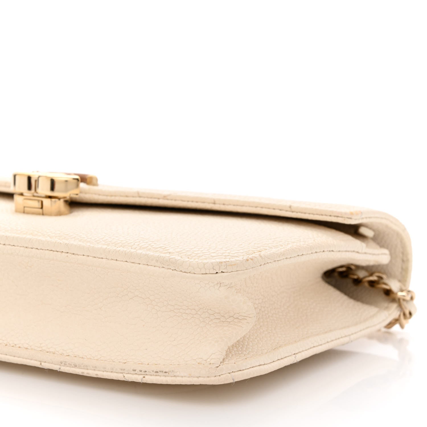 Chanel Grained Calfskin Quilted Cuba Wallet On Chain WOC White 11 of 11