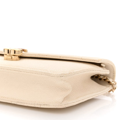Chanel Grained Calfskin Quilted Cuba Wallet On Chain WOC White 11 of 11