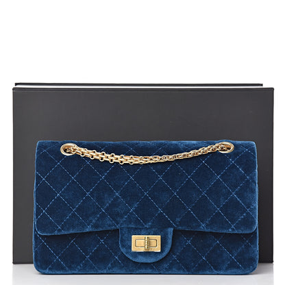 Chanel Velvet Quilted 2.55 Reissue 225 Flap Blue 10 of 10