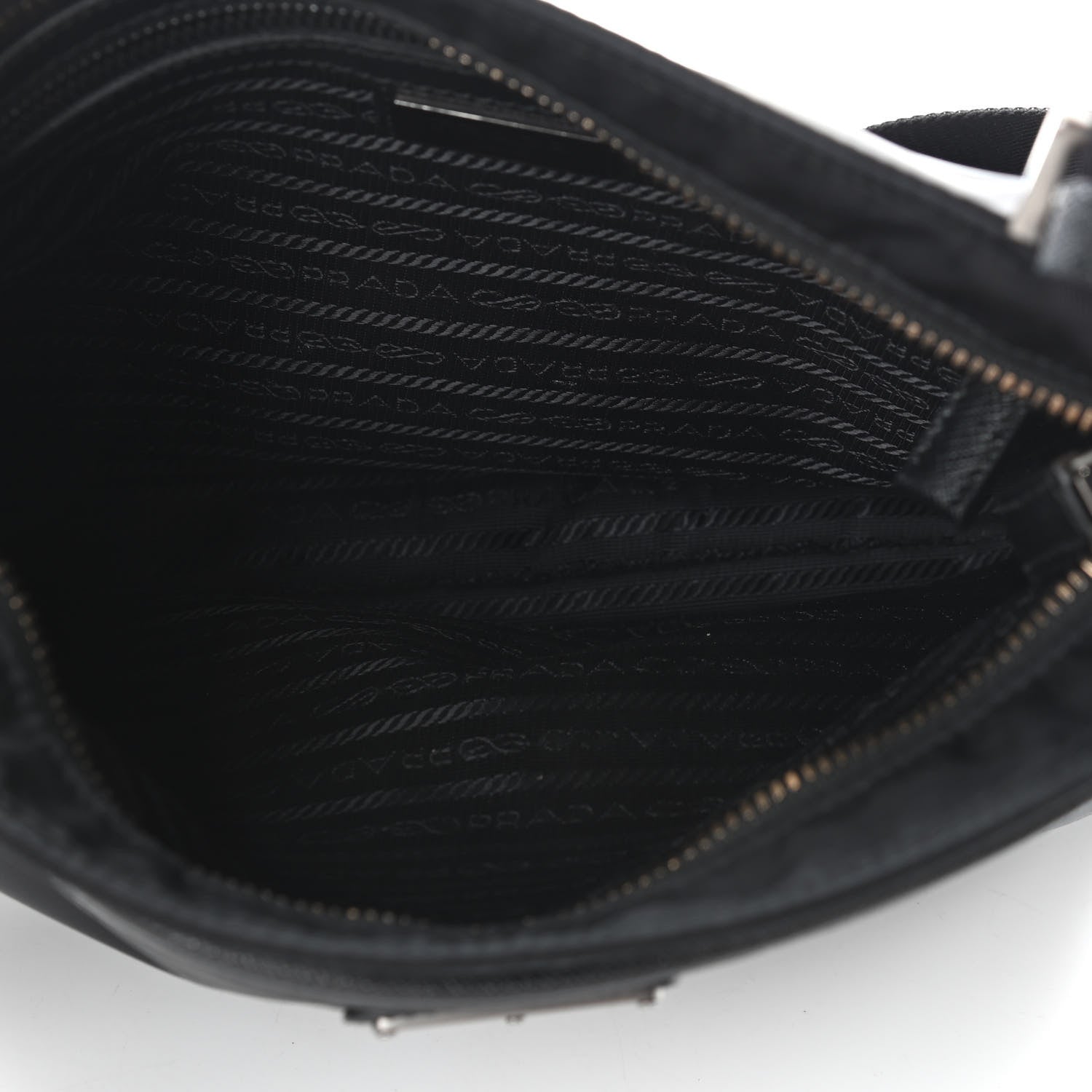 Prada Re-Nylon Saffiano Pocket Flat Messenger Bag Black 4 of 8