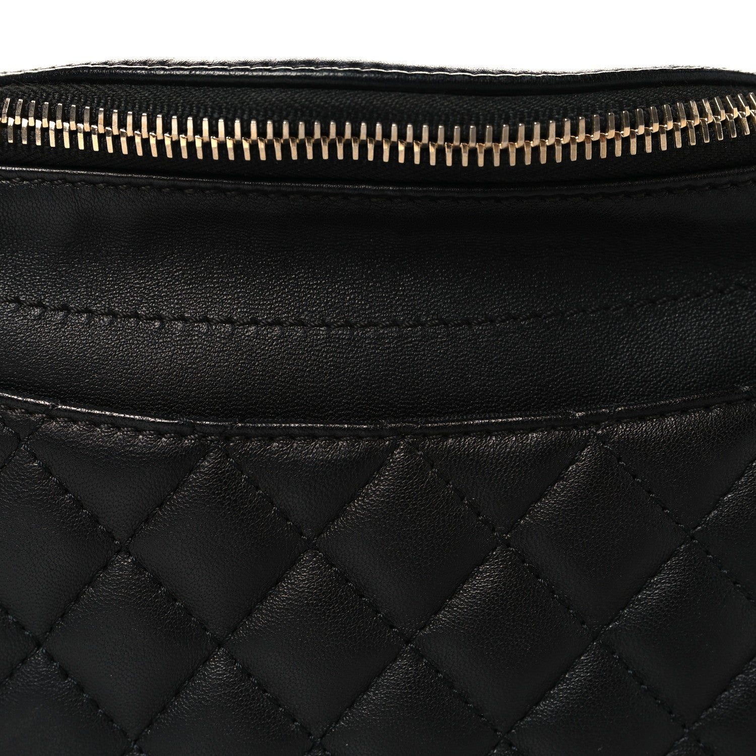 Chanel Lambskin Quilted Waist Bag Fanny Pack Black 7 of 9