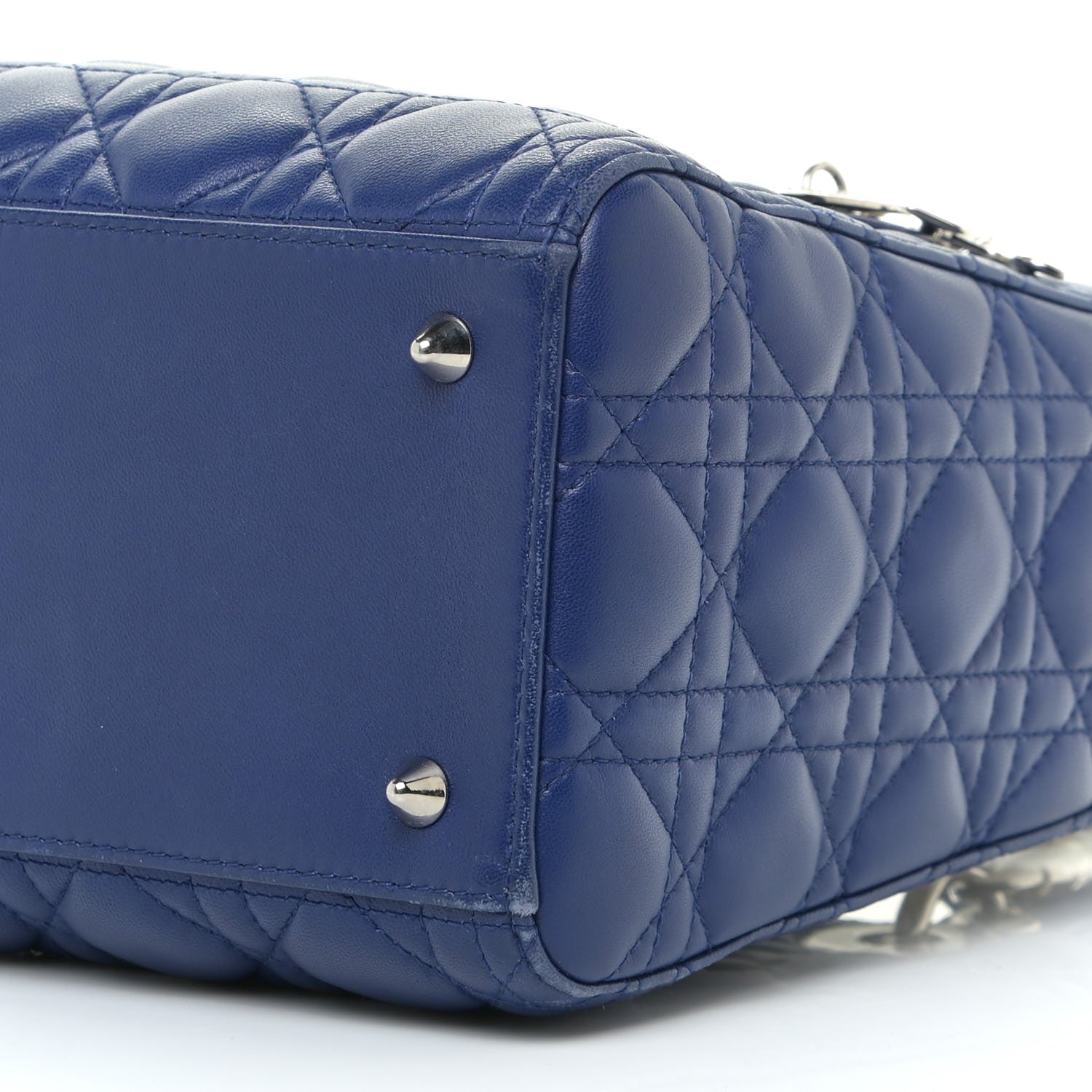 Christian Dior Lambskin Cannage Medium Lady Dior Blue 8 of 15