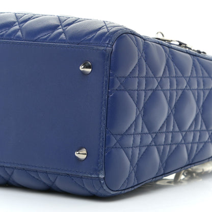 Christian Dior Lambskin Cannage Medium Lady Dior Blue 8 of 15