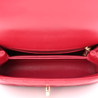 Chanel Caviar Quilted Mini Coco Handle Flap Dark Pink 5 of 14