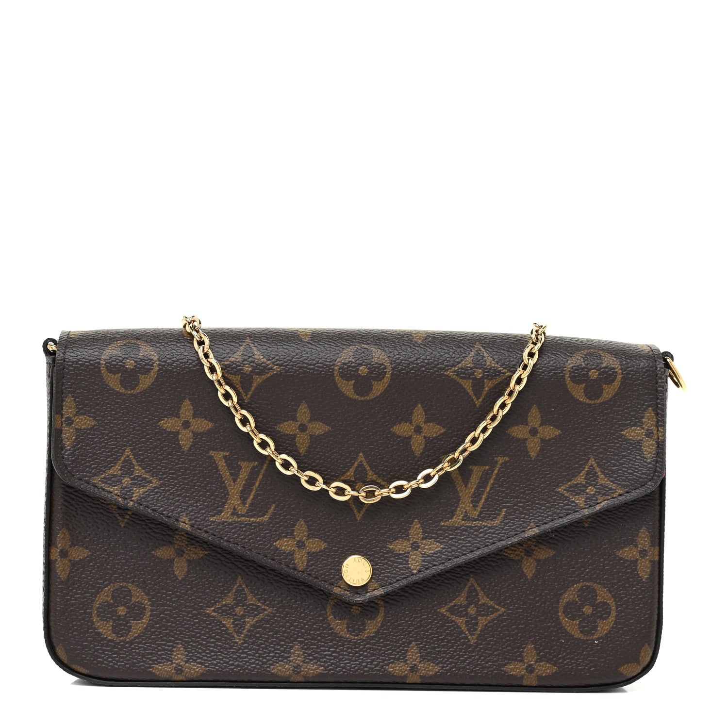 Louis Vuitton Monogram Pochette Felicie Chain Wallet Fuchsia 1 of 14