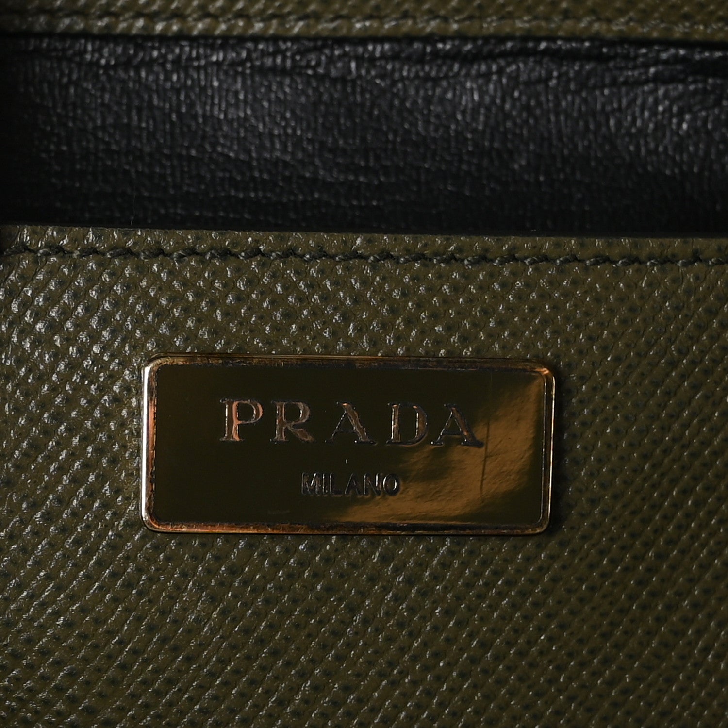 Prada Saffiano Cuir Open Promenade Tote Militare 6 of 13