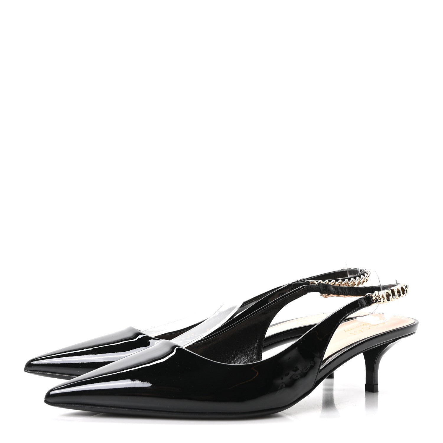 Gucci Patent Signoria 35mm Slingback Pumps 39 Black 4 of 9
