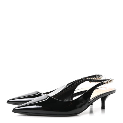 Gucci Patent Signoria 35mm Slingback Pumps 39 Black 4 of 9