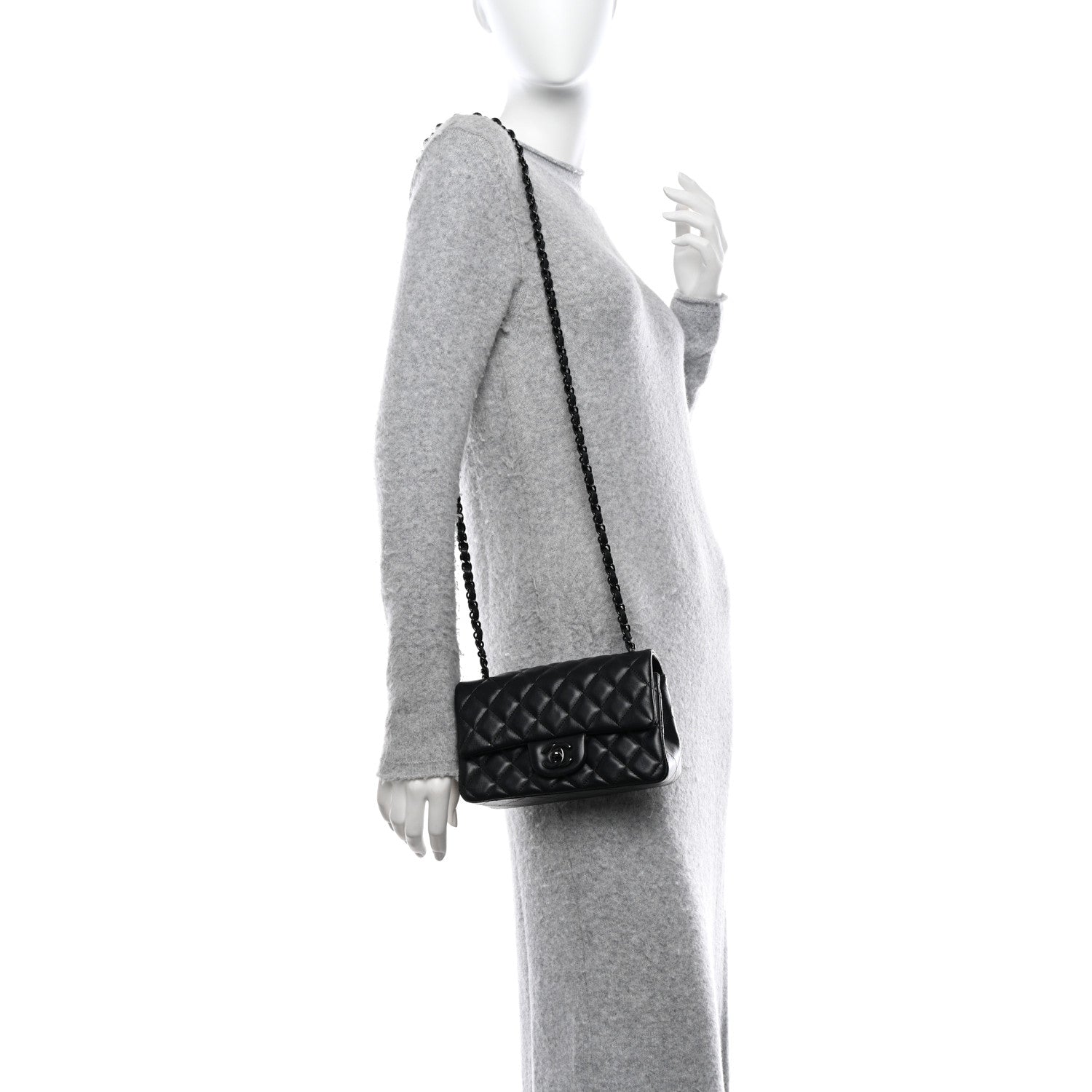 Chanel Lambskin Quilted Mini Rectangular Flap So Black 2 of 12