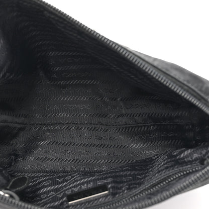 Prada Tessuto Nylon Vela Saffiano Necessaire Wristlet Pouch Black 5 of 6