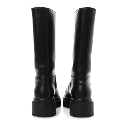 Prada Vitello Shearling Winter 2 Boots 39.5 Black 6 of 12
