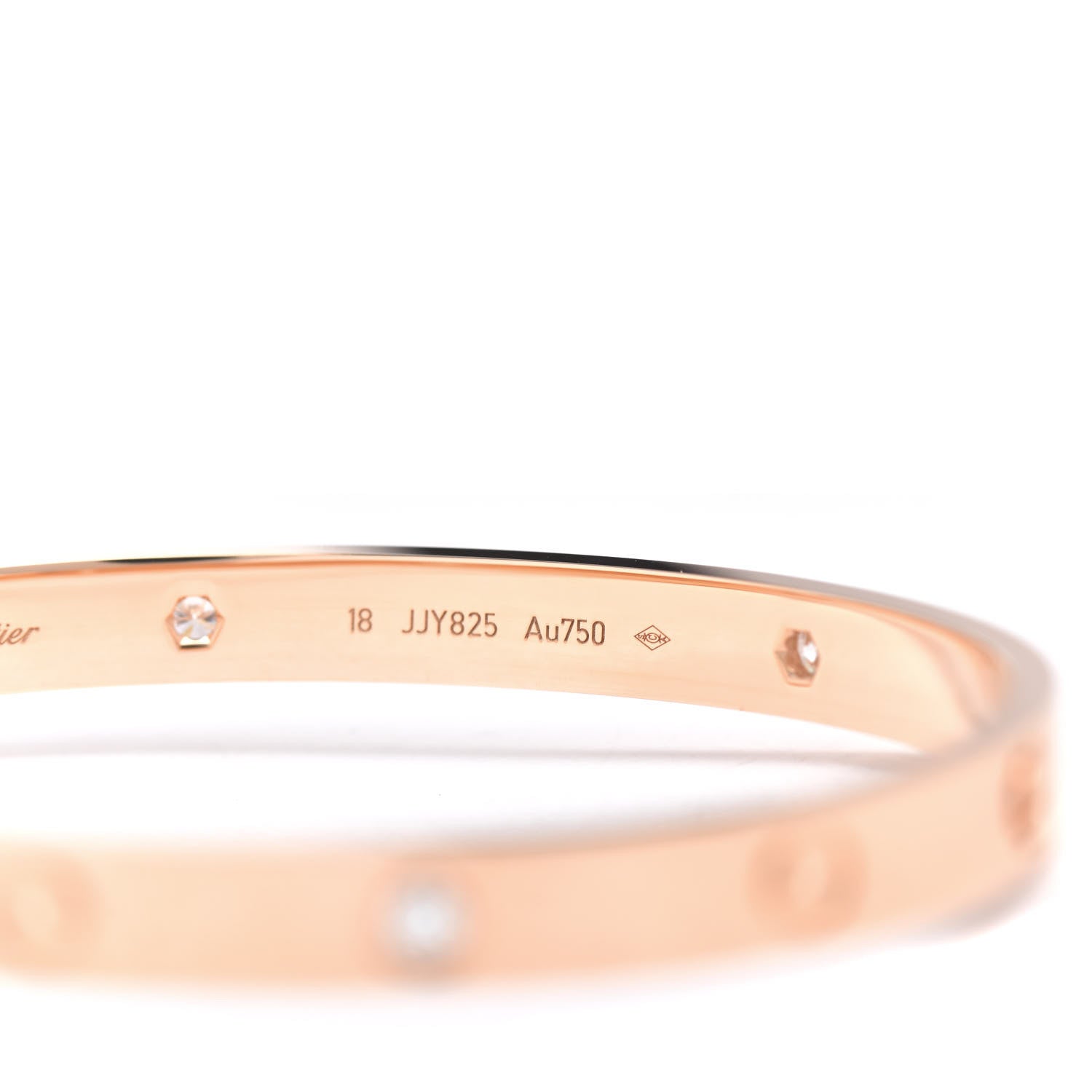 Cartier 18K Pink Gold 4 Diamond LOVE Bracelet 18 5 of 5