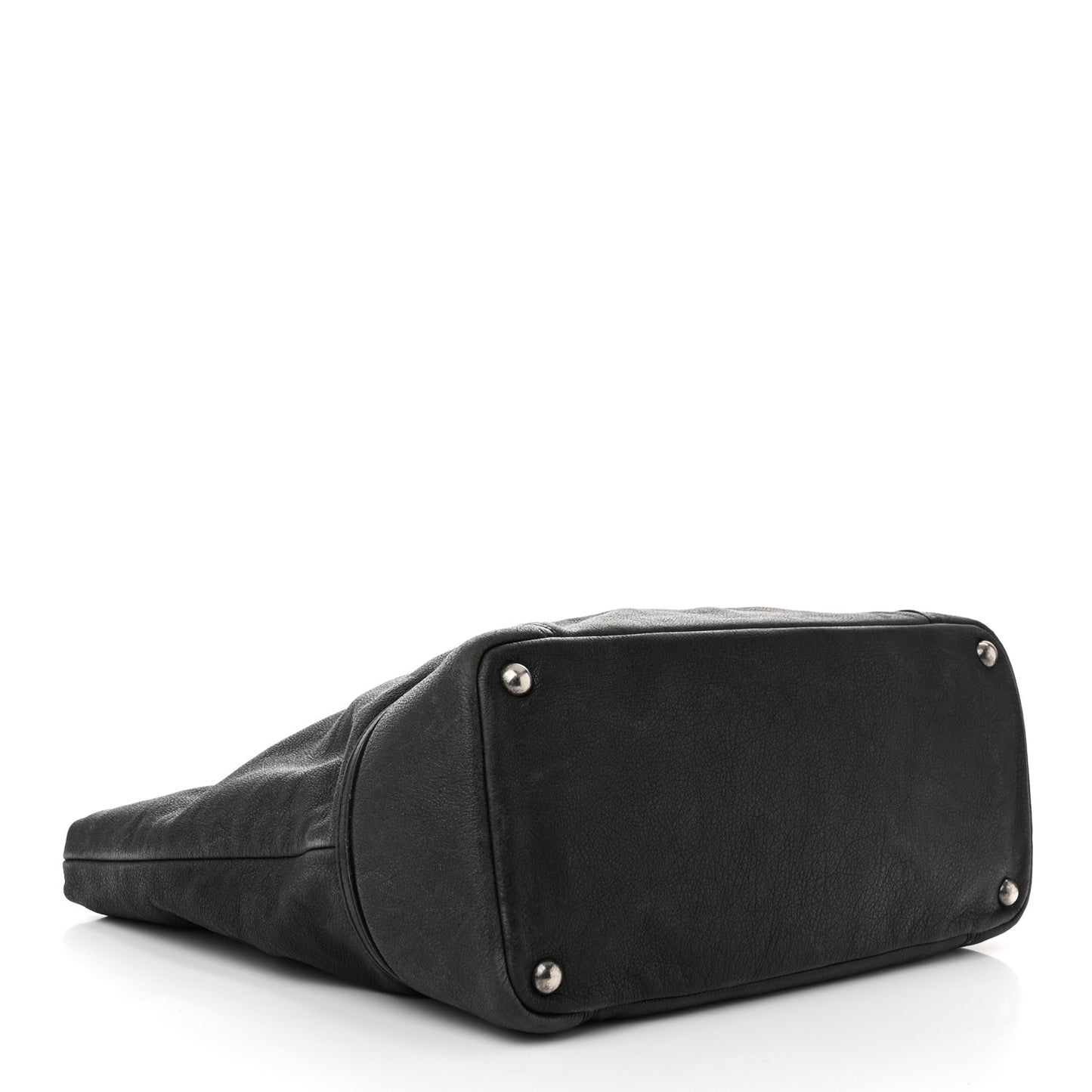 Washed Calfskin Tote Black