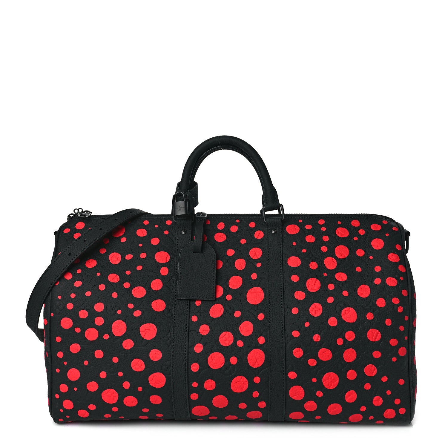 Louis Vuitton LV X YK Taurillon Monogram Keepall Bandouliere 50 Black Red 1 of 8