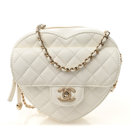 Chanel Lambskin Quilted CC In Love Heart Bag White 1 of 11