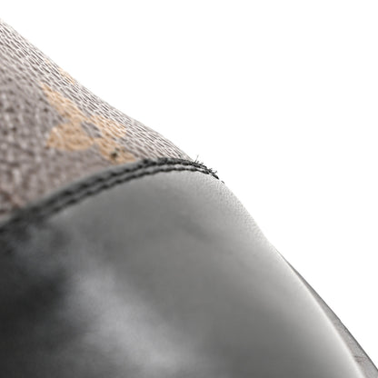 Louis Vuitton Calfskin Monogram Wonderland Flat Ranger Boots 37.5 Black 11 of 13