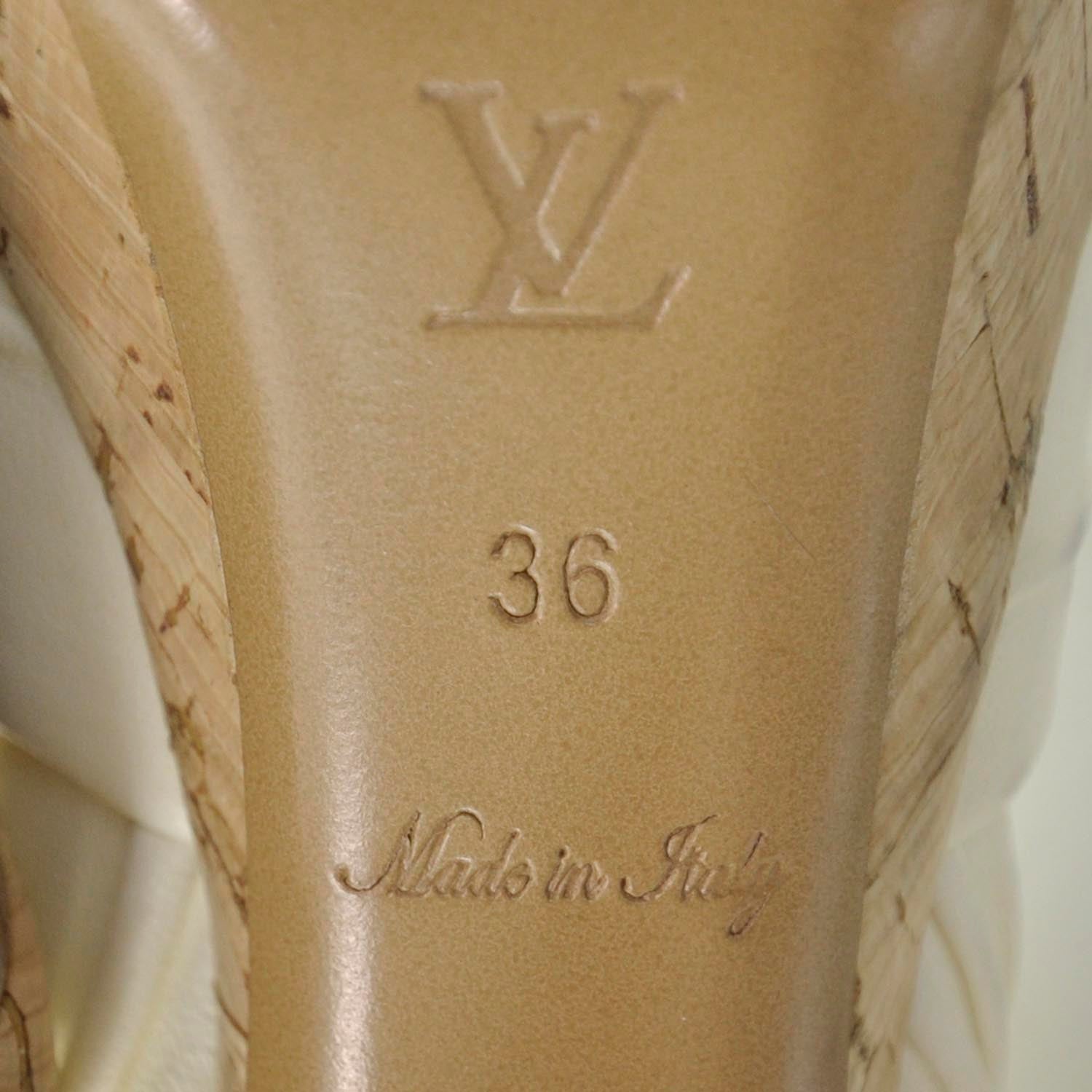 Louis Vuitton Leather Porto Cervo Slingback Heels White 36 5 of 7